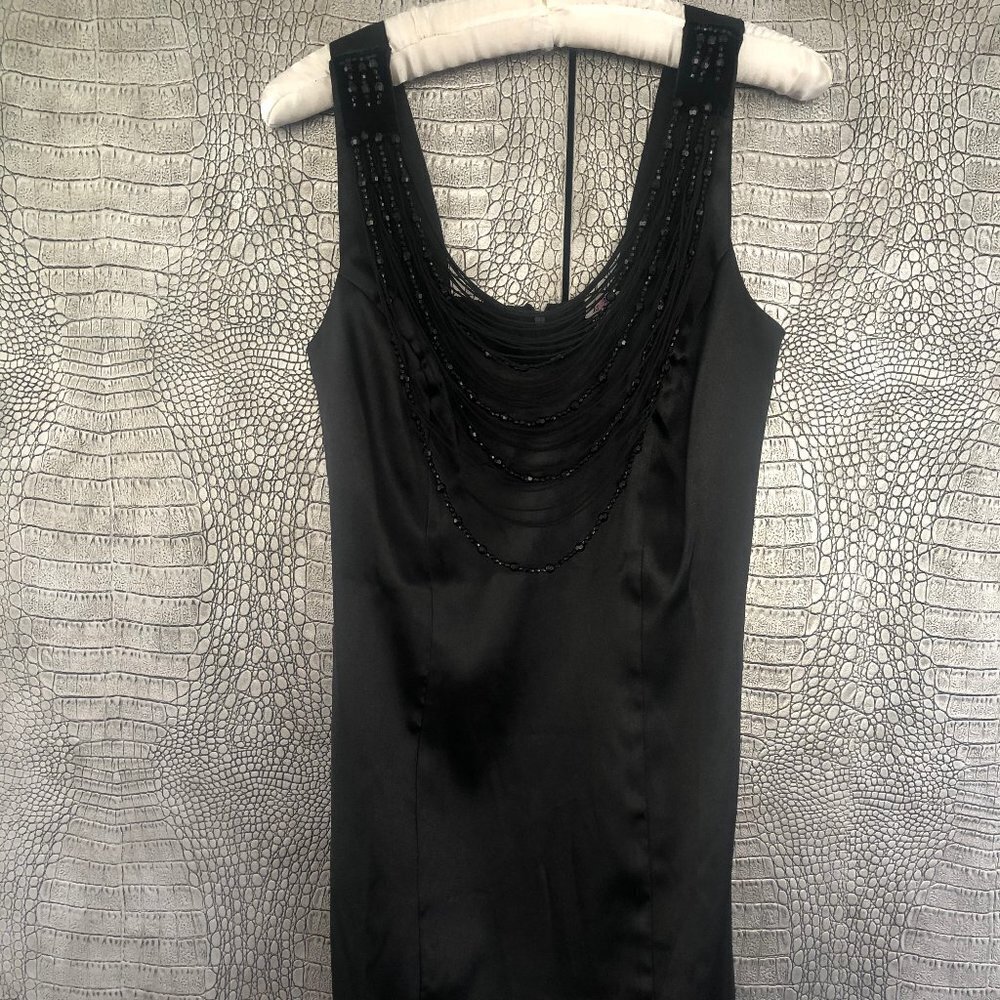 As U Wish Juniors Black Satin Dress Size 5 - Picture 2 of 4